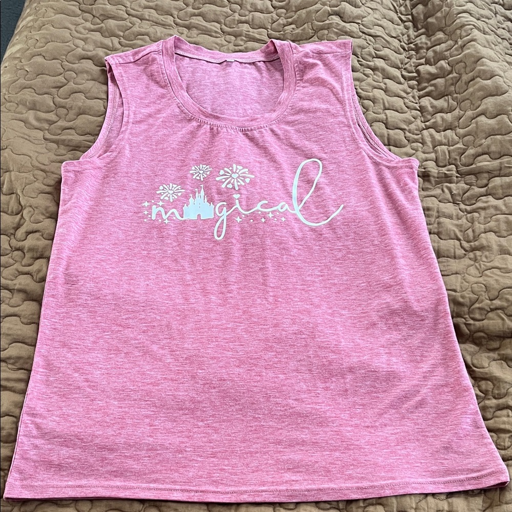 Source Unknown Pink Enchanted Tank Top